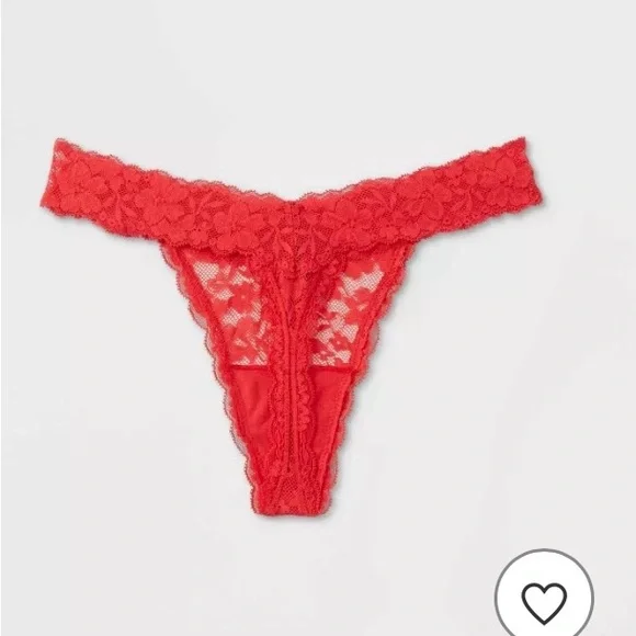 NWT Auden Women’s Allover Lace Thong size 1X 16-18 Color Red - Picture 2 of 7
